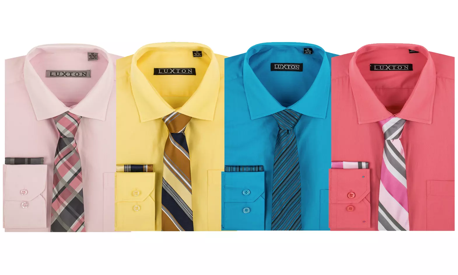 Jack Luxton Men's Spring Classic-Fit Dress Shirt, Tie, and Hanky Gift Set (3-Piece) - Primary Image