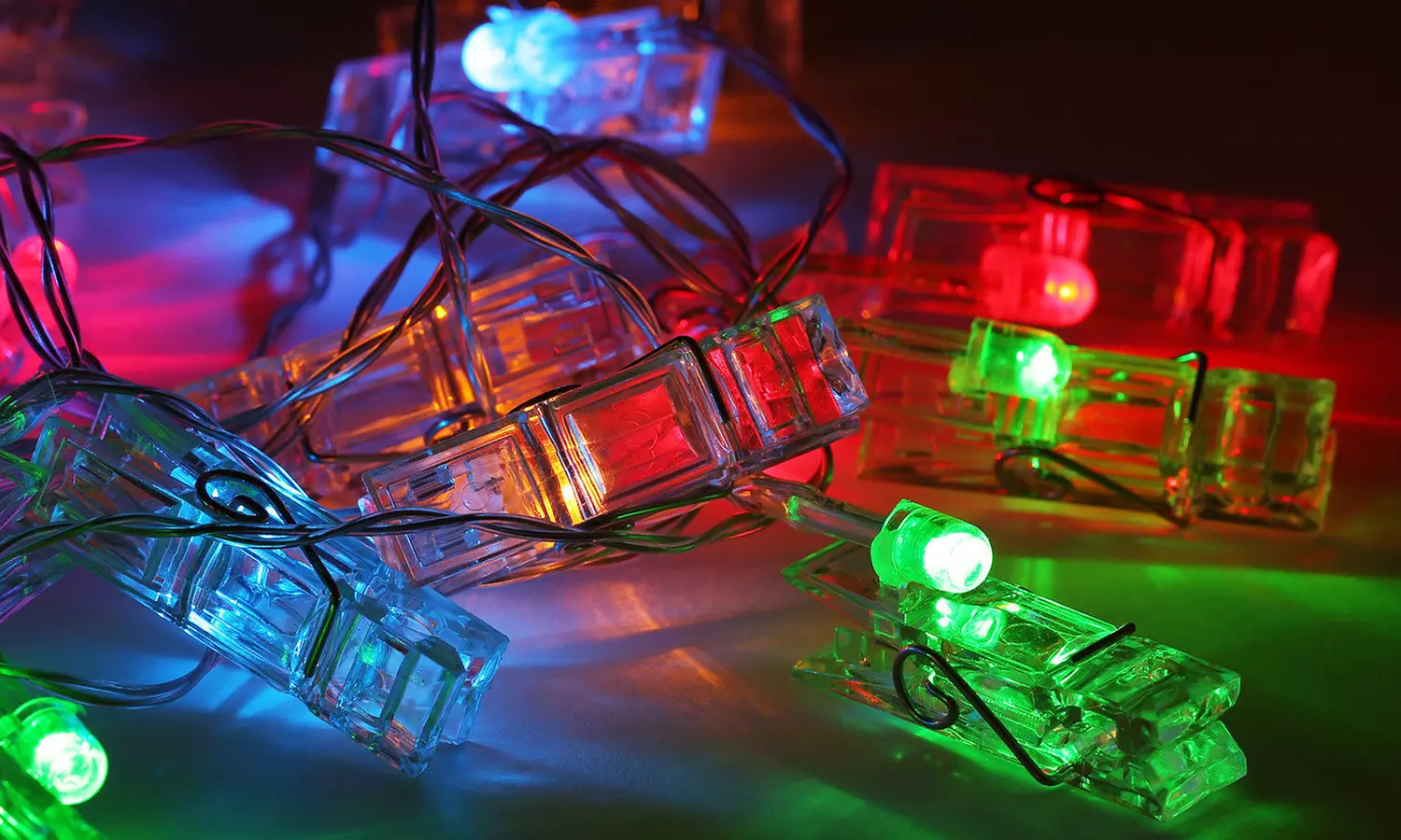 20 LED Novelty Decorative Party Clothespin Battery String Lights - Primary Image
