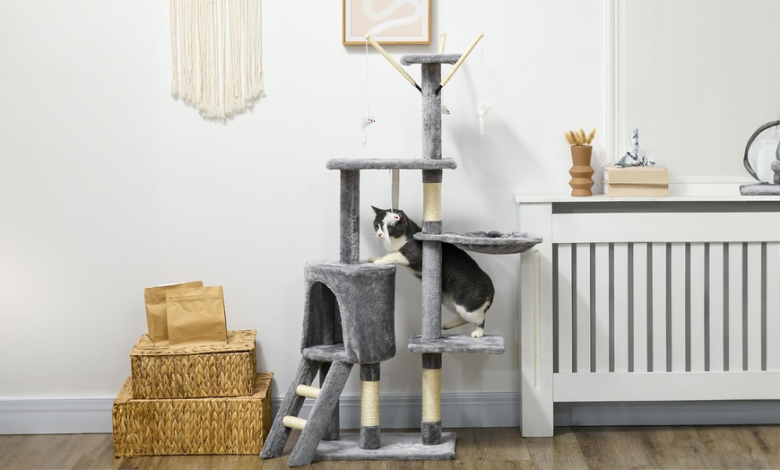 Image 1: Pawhut Cat Climbing Tower