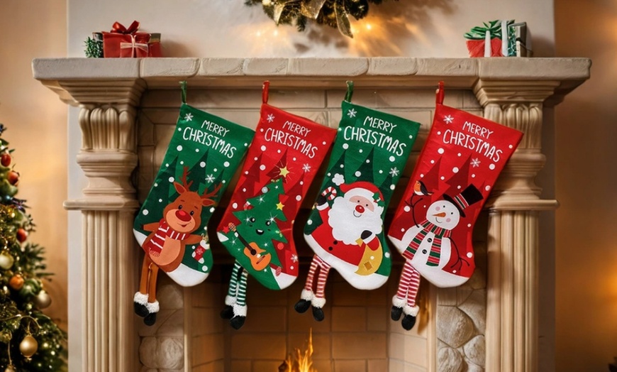 Image 1: Christmas Hanging Stockings Decoration