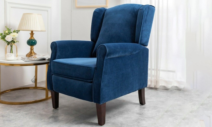 Image 9: Russell Wing-Back Recliner Armchair