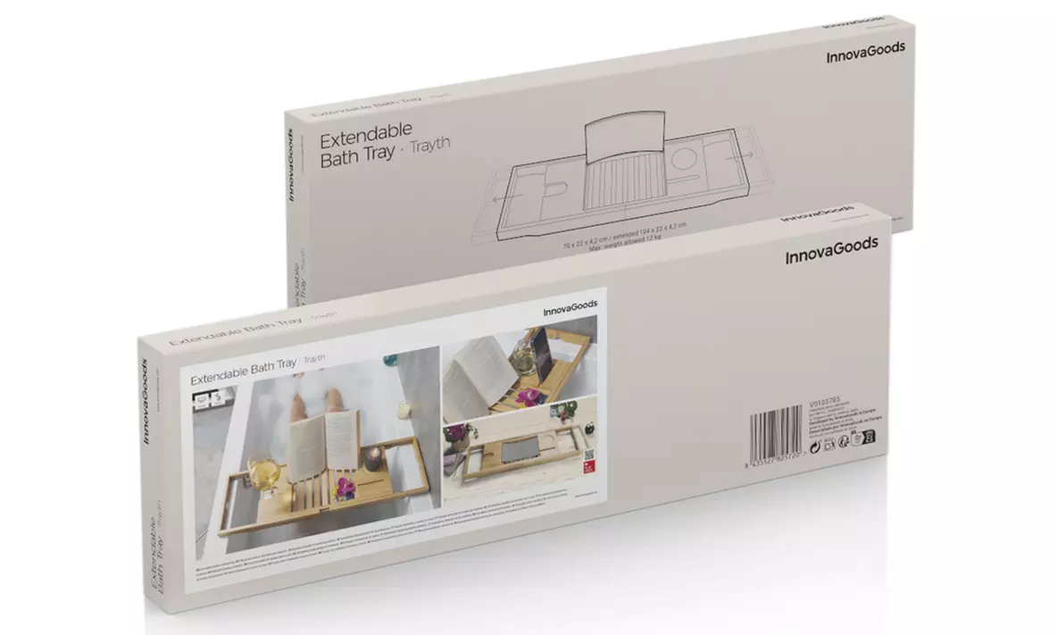 Innovagoods ausziehbare Bambus-Badewannenablage