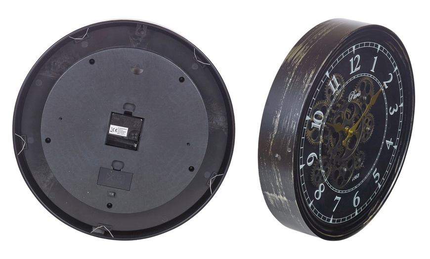 Image 2: Rotating Gear Wall Clock