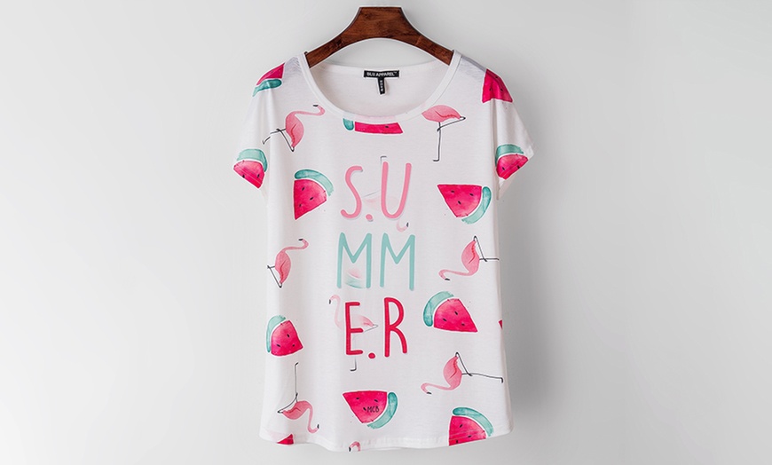 Image 5: Ladies' Summer Print T-Shirt