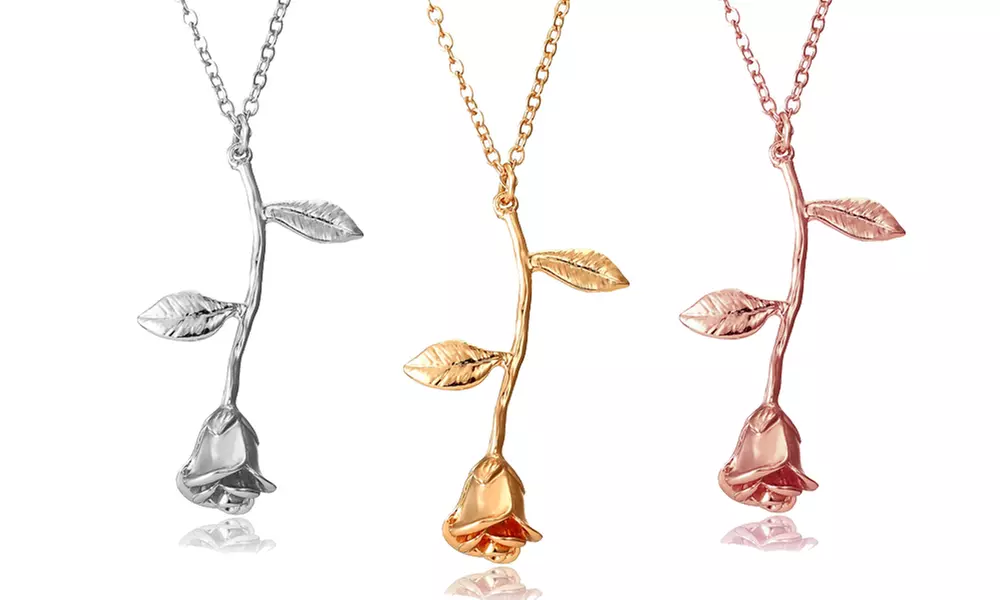 Collier avec pendentif en forme de rose - Primary Image