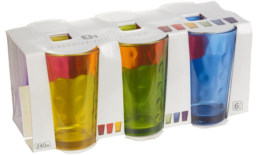 Image 3: Coloured Drinking Glasses Set