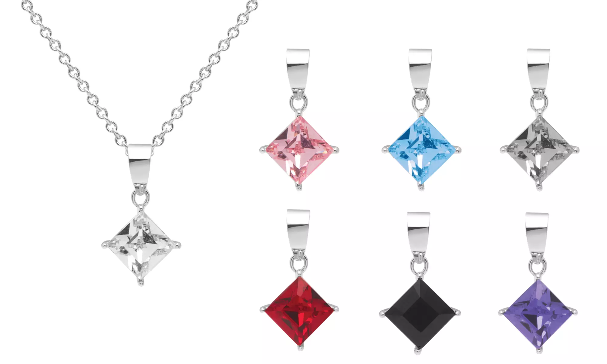 Lot de 7 colliers pendentifs ornés de cristaux Swarovski® - Image 3