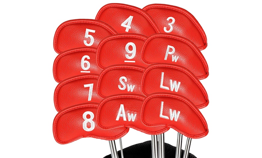 Image 12: One or Two Sets of 12-Piece Golf Club Head Covers