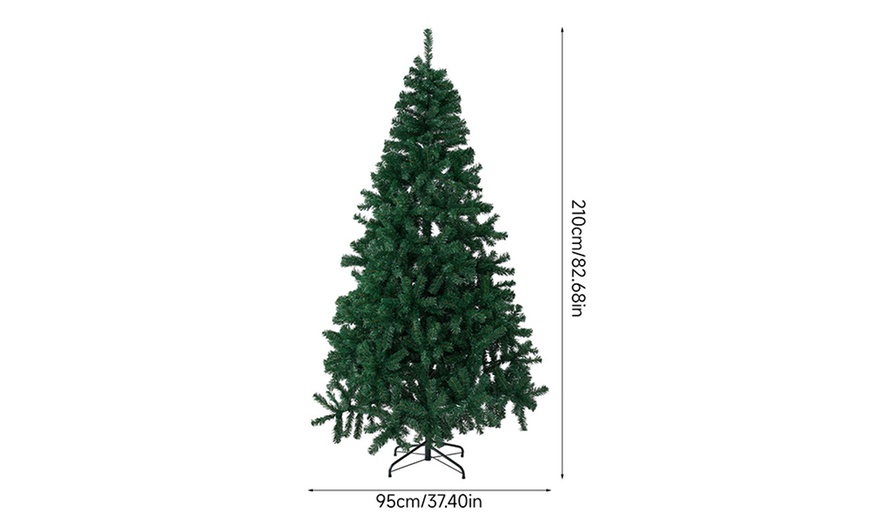 Image 6: Living And Home Green Artificial Christmas Tree with Metal Stand