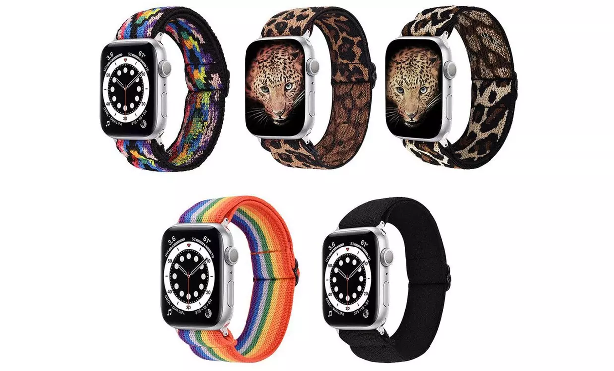 Nylon Elastic Stretch Loop Breathable Weave Band Apple Watch All Series