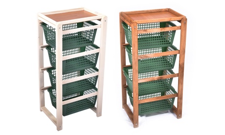 Carrello cucina con 4 cestelli, disponibili in 2 colori