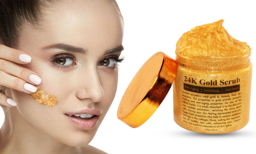 Image 1: 24K Face and Body Gold Scrub