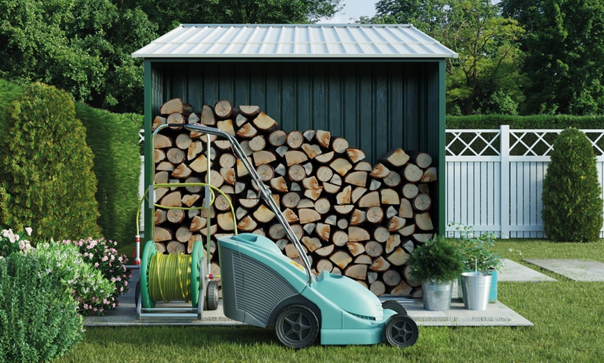 Image 2: Metal Shed and Log Store