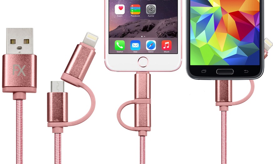 Image 5: Two-in-One Braided USB Cable