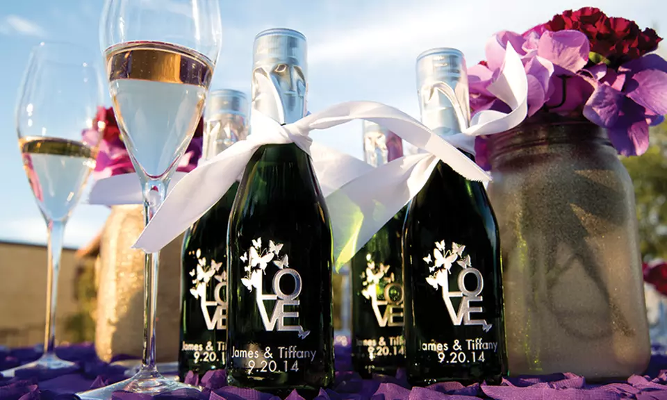 6, 12, or 24 Personalized Mini Wedding Wine Bottles from EtchedWine.com (Up to 50% Off) - Primary Image