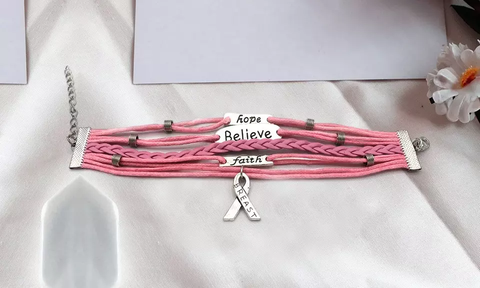 One, Two, or Three Expressive Breast Cancer Awareness Wrap Bracelets from Novadab (Up to 83% Off) - Primary Image