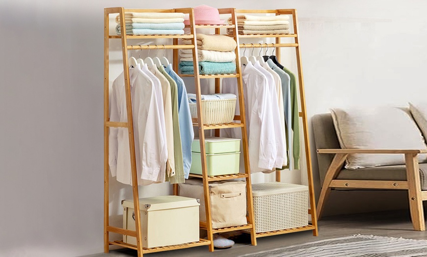 Image 1: Multi-Functional Clothes Hanging Rack Stand 