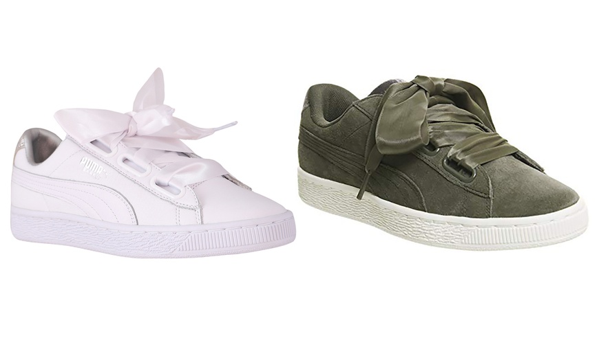 Image 1: Puma Basket Heart Sneakers