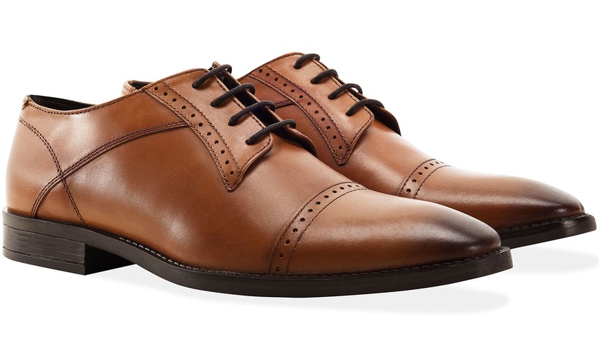 Image 3: Men's Leather Derby Toe Cap Shoes