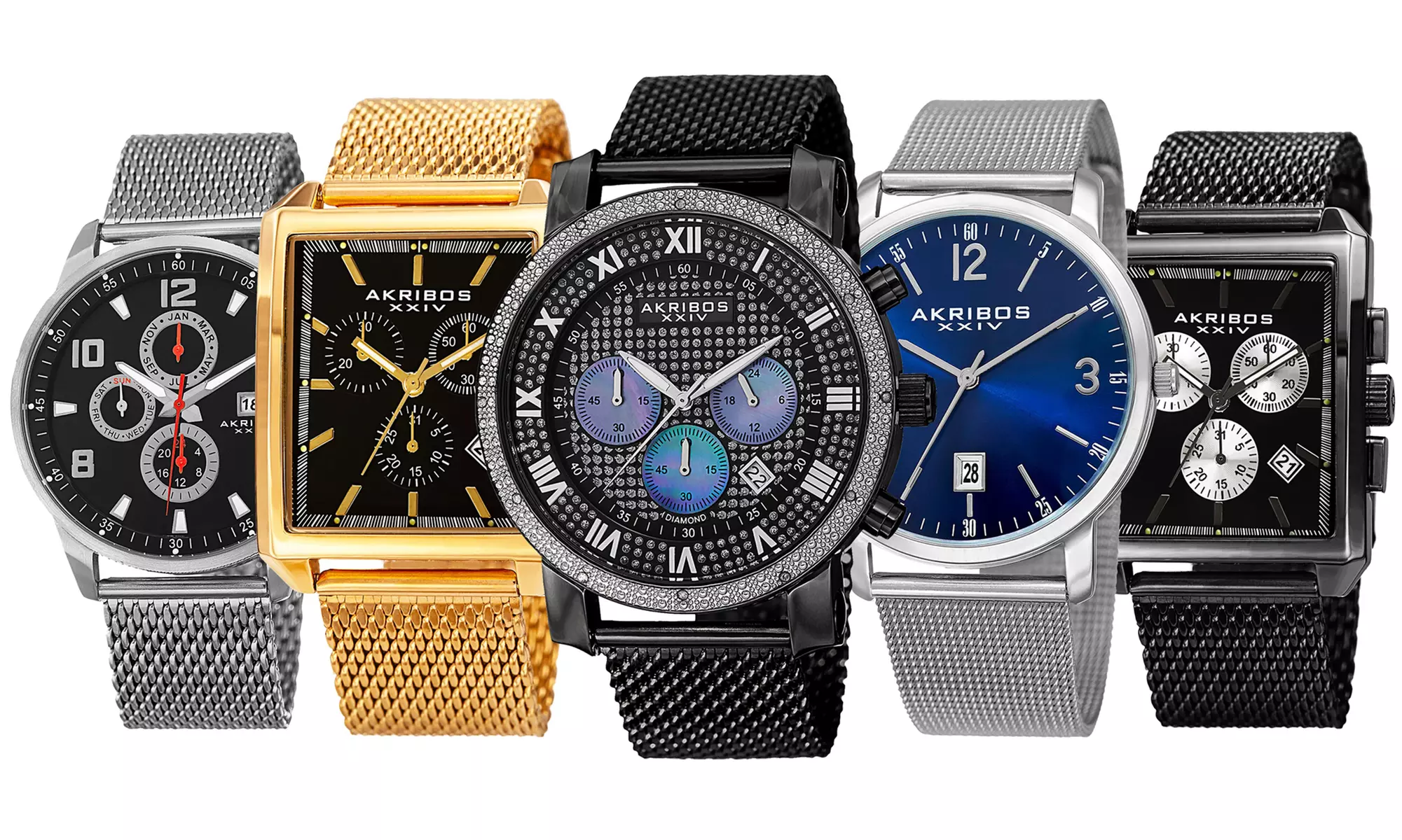 Men's Akribos XXIV AK748 Swiss Multifunction Stainless Steel Bracelet Watch - Primary Image
