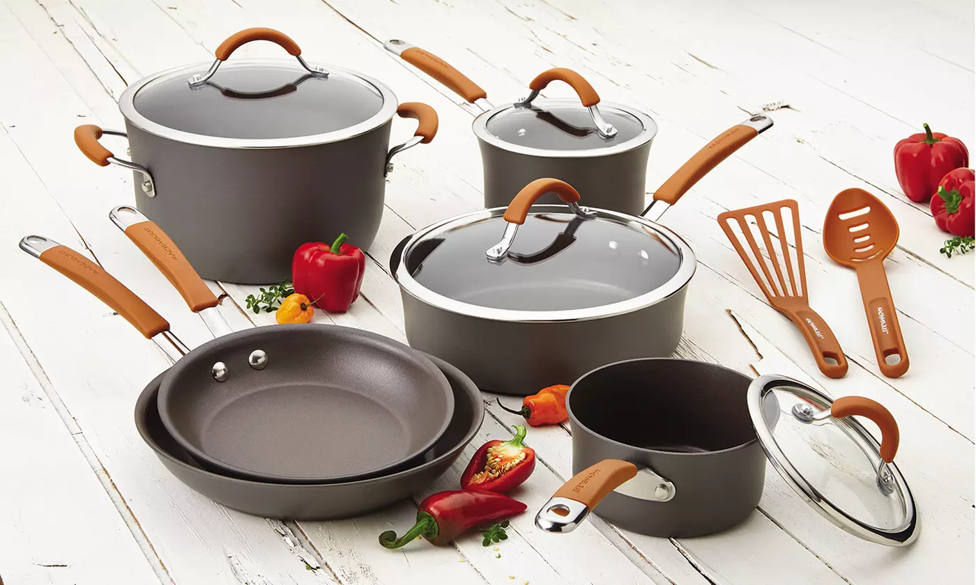 Rachael Ray Cucina Hard-Anodized Nonstick Cookware Set (12-Piece) - Primary Image