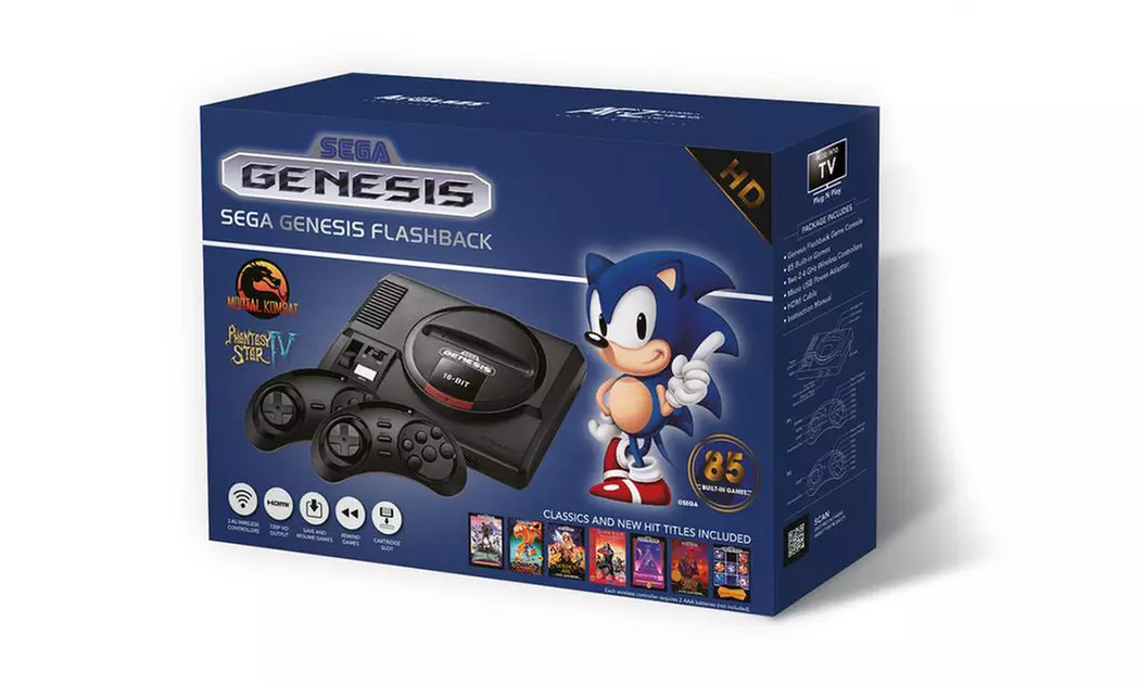 Sega Genesis Flashback Gold Console with Wireless Controllers and HDMI Cable - Primary Image