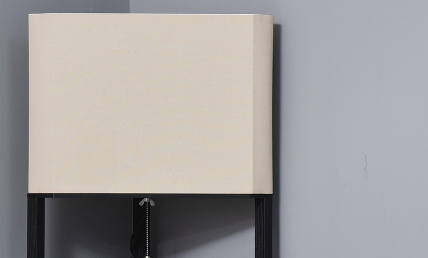 Image 3: HOMCOM Corner Floor Lamp with Shelves
