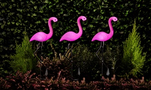 Set of Three Flamingo Solar S...