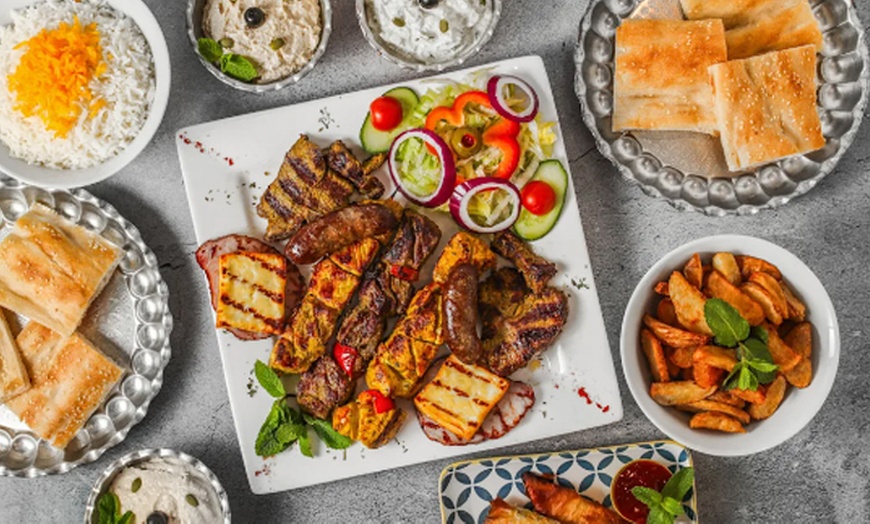 Image 1: Starter Main and a Bottle of Beer or Soft Drink at Greek Taverna