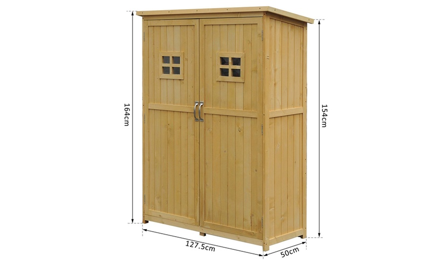 Image 8: Double-Door Wooden Storage Shed