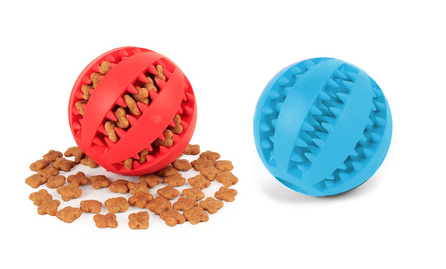 Image 7: Dog Treat Dispenser Toy Ball