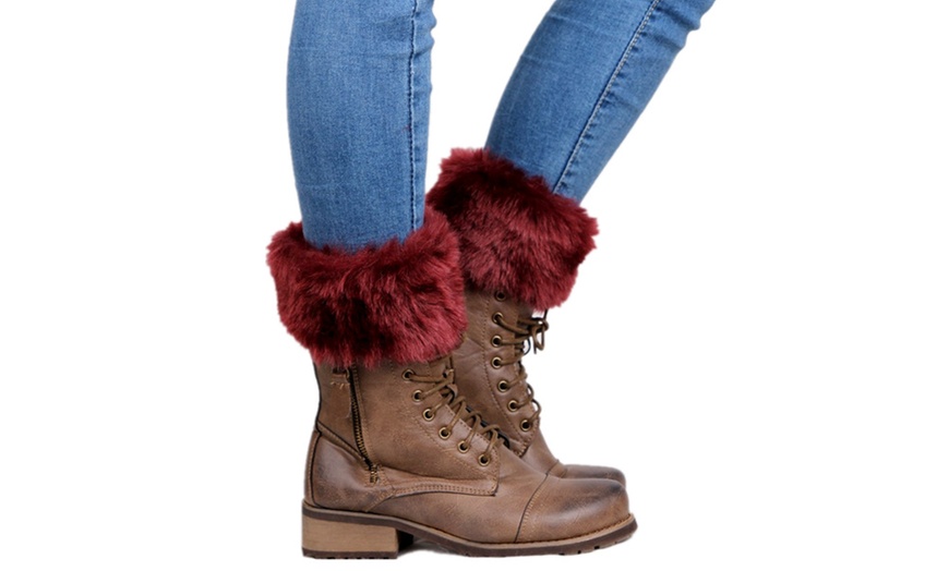 Image 3: Faux Fur Boot Topper