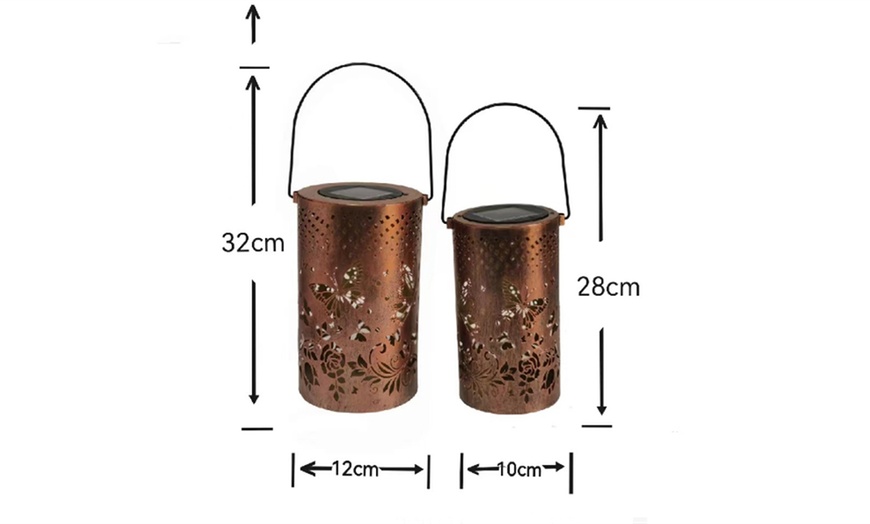 Image 8: One or Two Butterfly-Design Solar Hanging Lanterns