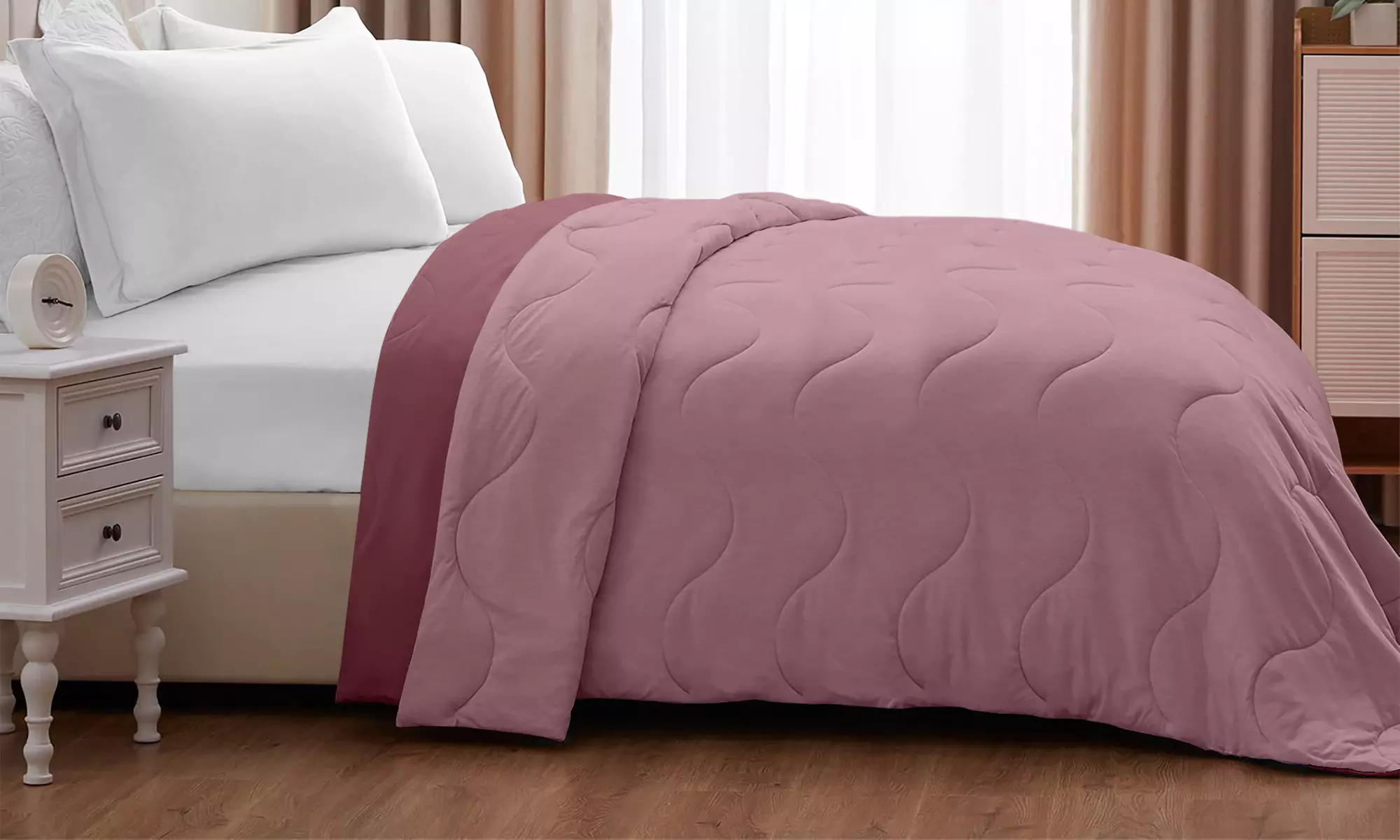 Coperta trapuntata double face con design reversibile