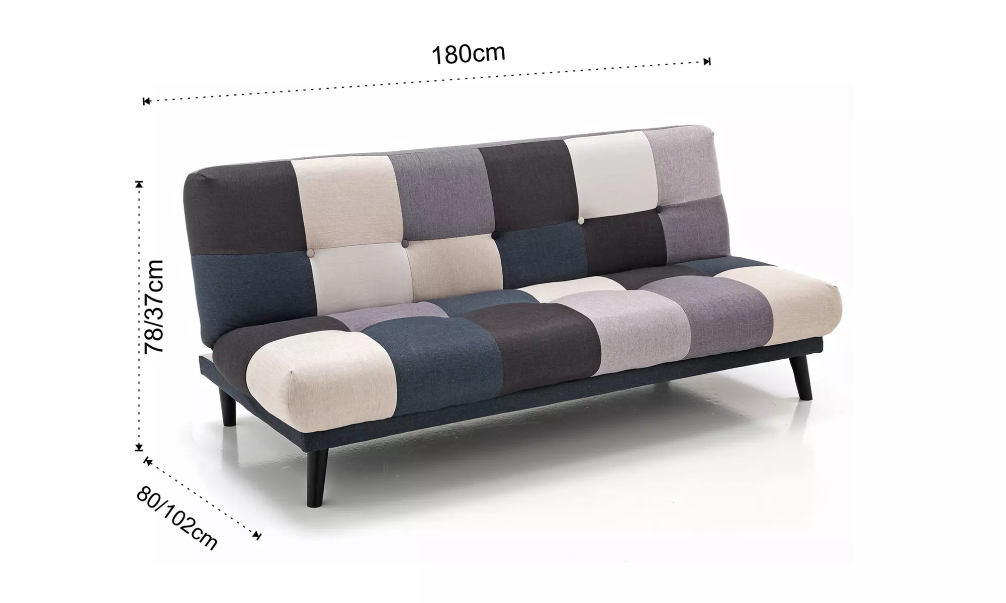 Sofá cama con tapizado multicolor, con envío gratuito - Second Medium