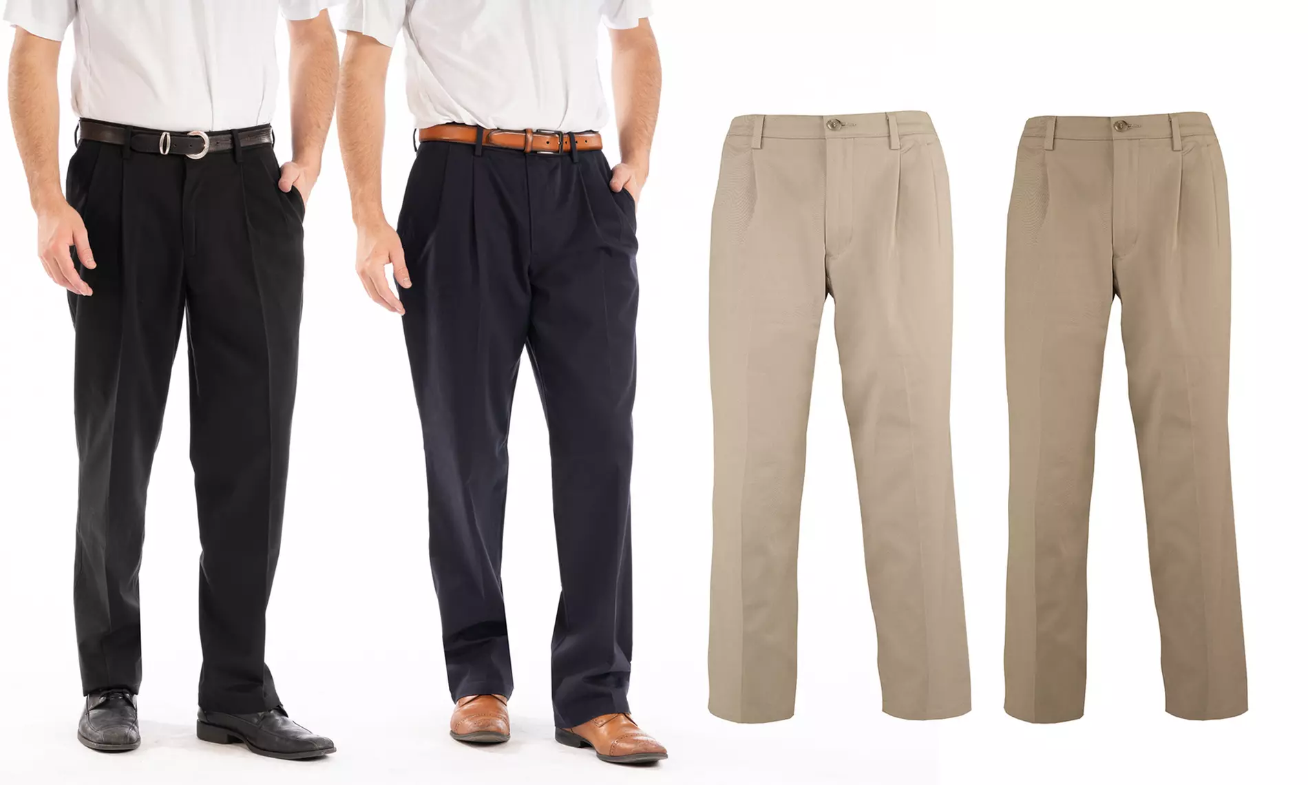 Men's Signature Pleated Pants | Groupon Goods