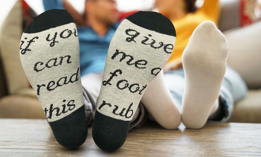 Image 2: Flo Foot Rub Slogan Socks