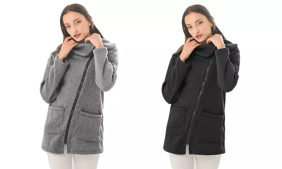 1 ou 2 vestes chinées Elia avec col cheminée et fermeture éclair pour femme - Primary Image