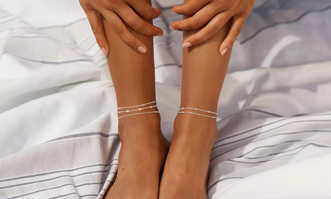 1 of 2 sets van 5 verstelbare enkelbandjes