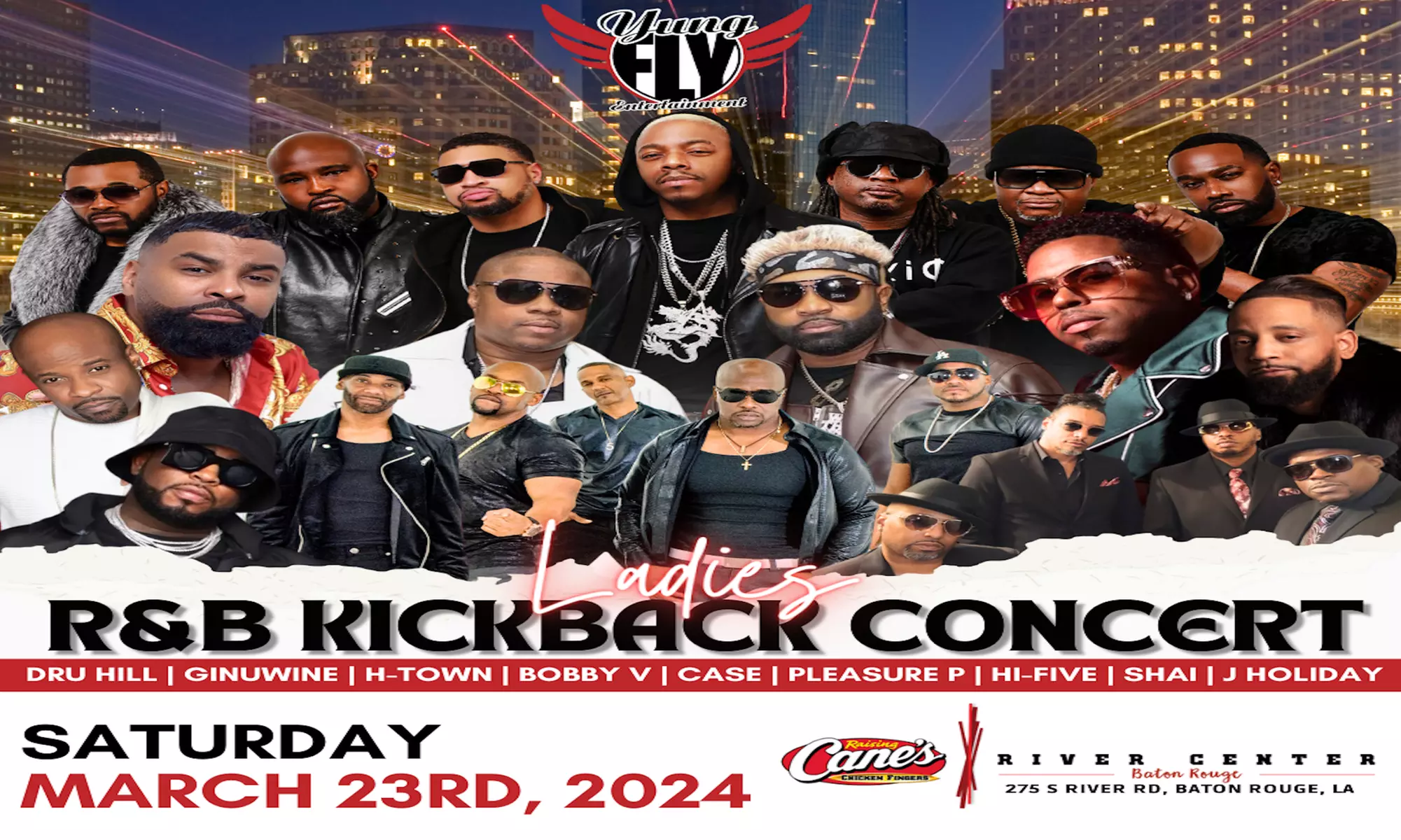Ladies R&B Kickback W/ Dru Hill Ginuwine, H-Town, Bobby V., Case, Pleasure P, Hi-Five, Shai, & J. Holiday on 3/23 at 7 pm - Primary Image