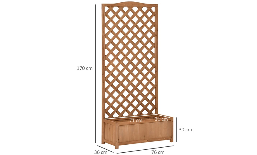 Outsunny Wooden Planter Box with Standing Trellis | Groupon