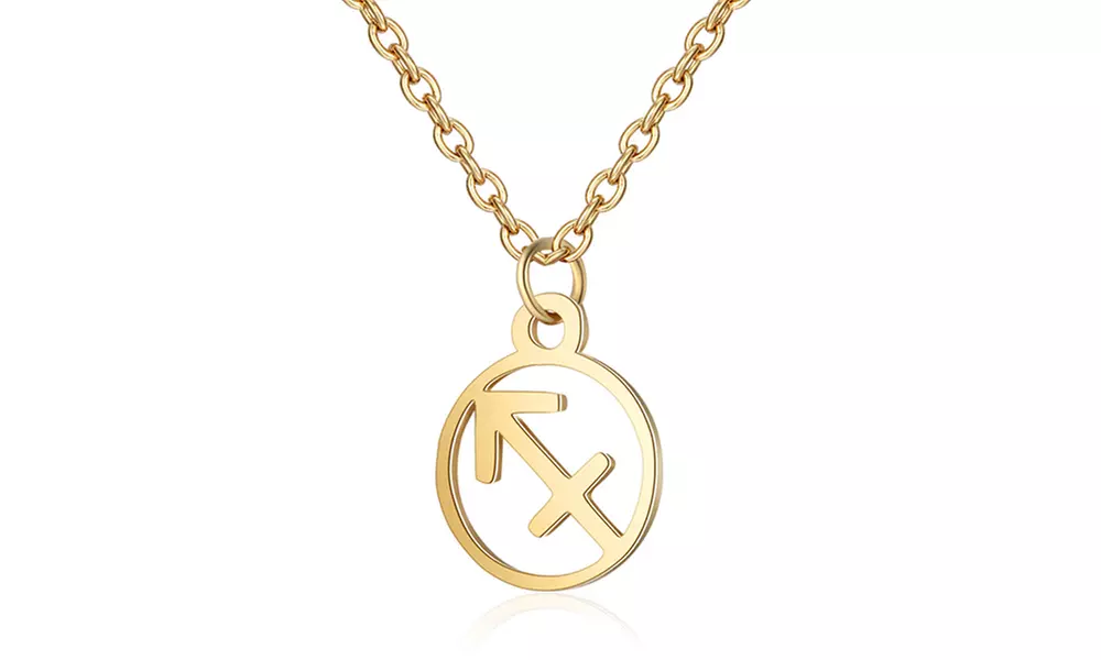 Collier astrologique en acier inoxydable, doré ou argent