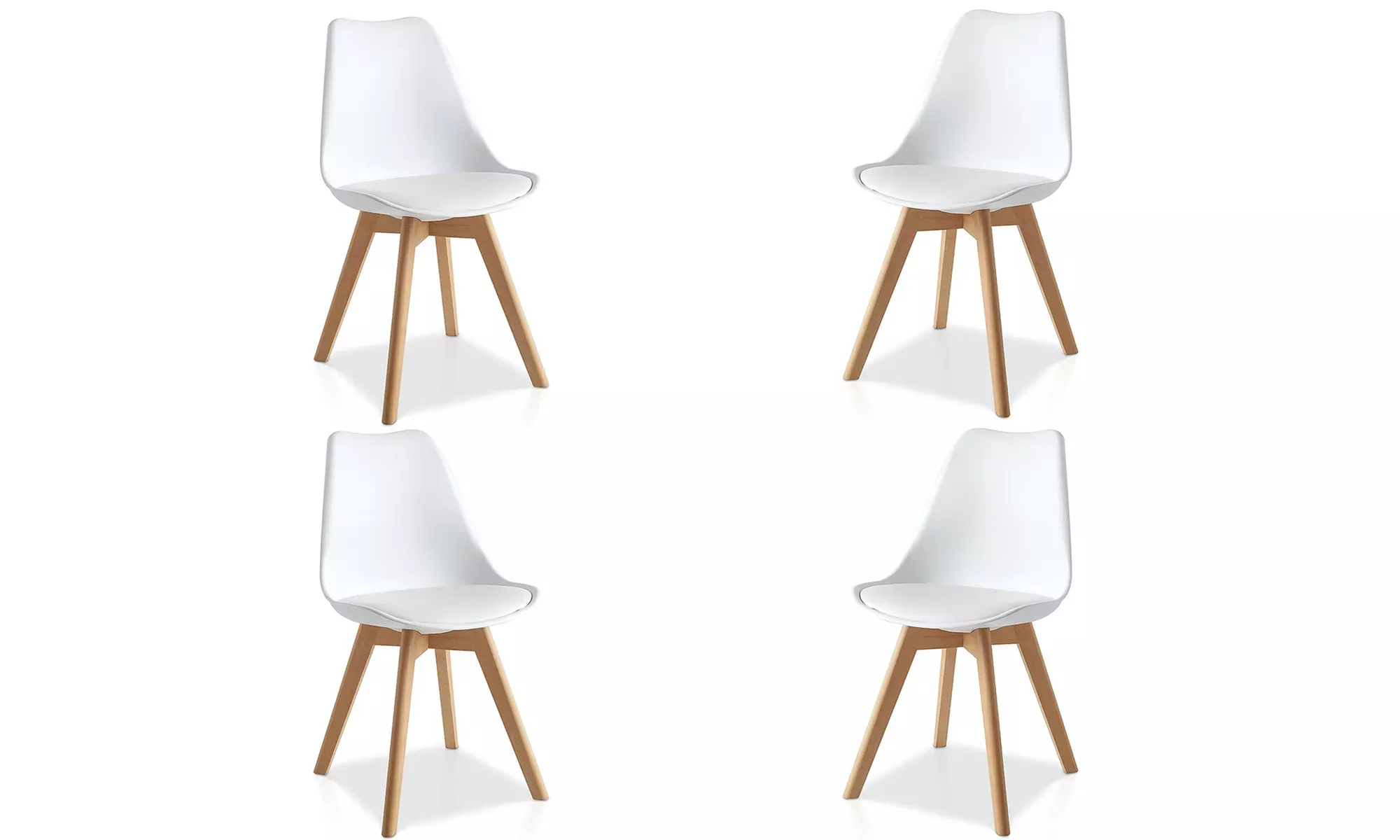 4-Pack Esszimmerstühle im Modell nach Wahl in Weiß - Primary Image