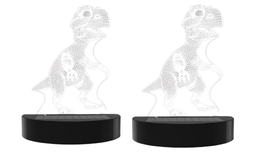 Image 6: Two, Four or Eight Solar Dinosaur LED Lights