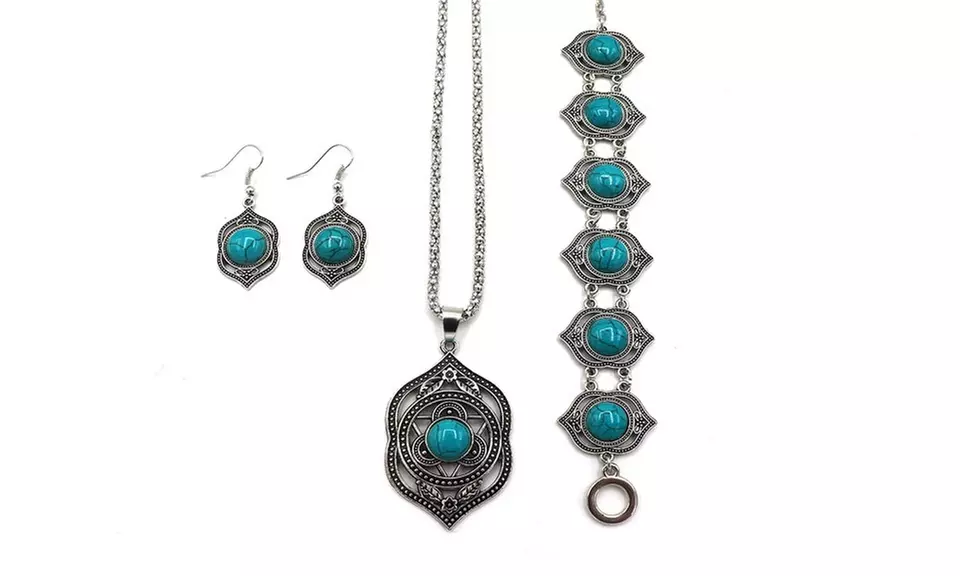 One, Two, or Three Ethic Turquoise Wonder Necklace Sets from Novadab (Up to 83% Off) - Second Medium