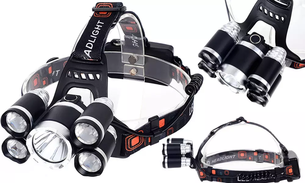 Lampe frontale 5 LEDs GloBrite, pour activités de camping, escalade, randonnée et cyclisme - Primary Image