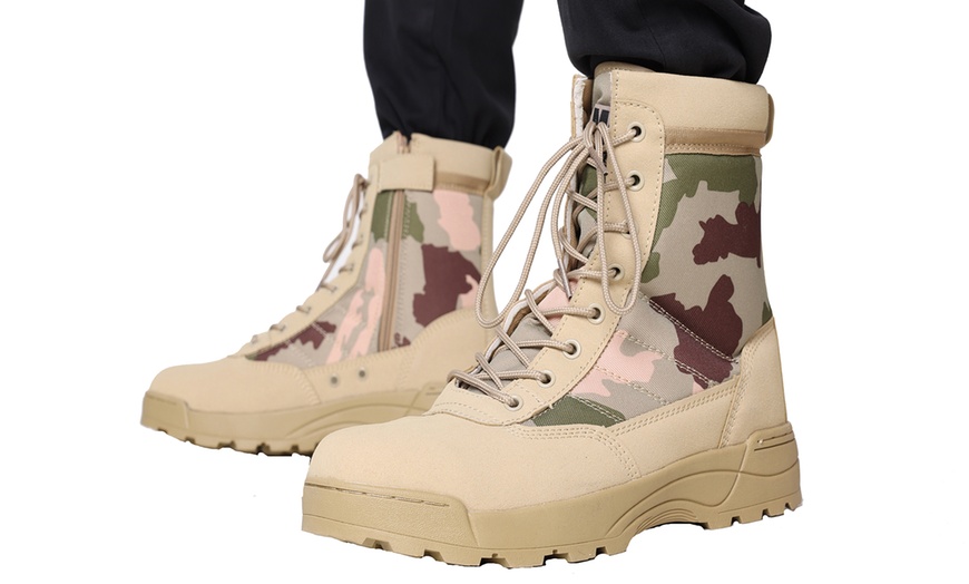 Image 5: MIG Camo Tactical Army Combat Boots