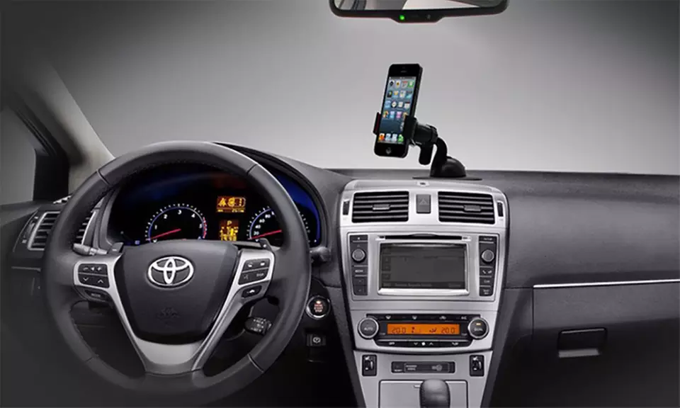 Pritech Kfz-Halterung für Smartphone oder Tablet mit Saugnapf und Klammer für besseren Halt - Primary Image