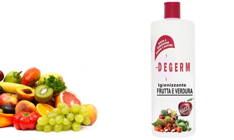 1 o 3 bottiglie da 1 L di sanificante Degerm per lavare frutta e verdura
