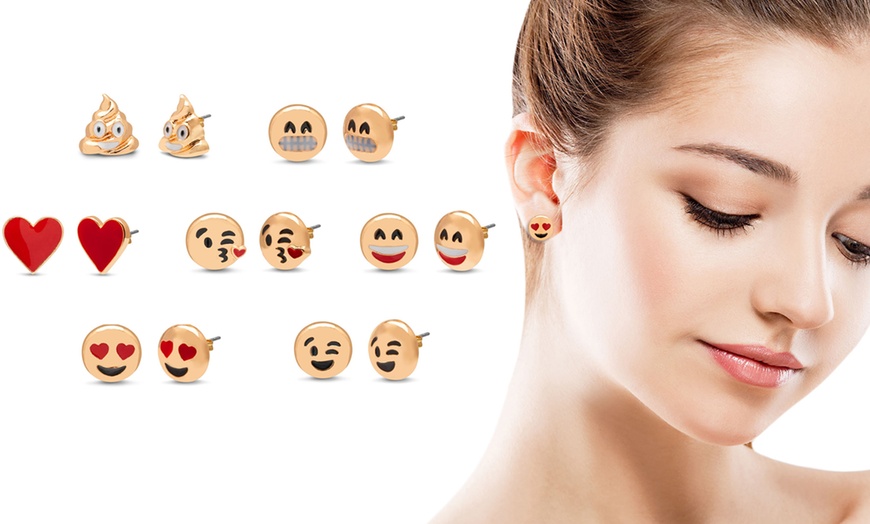 Image 3: OMG Jewel emoji Earrings Set